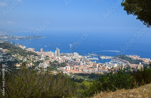 Aerial panoramic view of Monte Carlo, Monaco photo