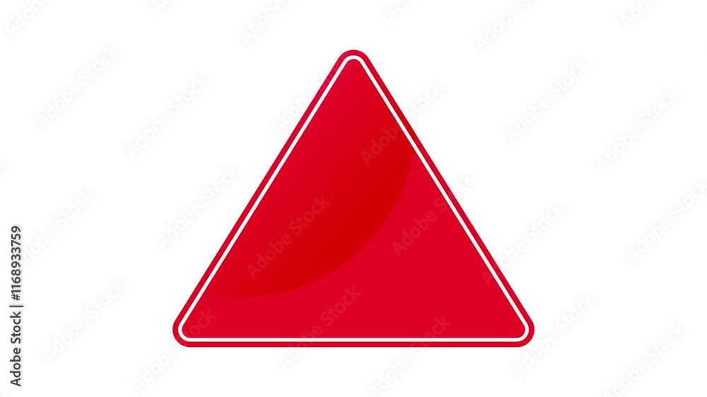 Red warning icon motion graphic animation Red warning icon motion graphic animation