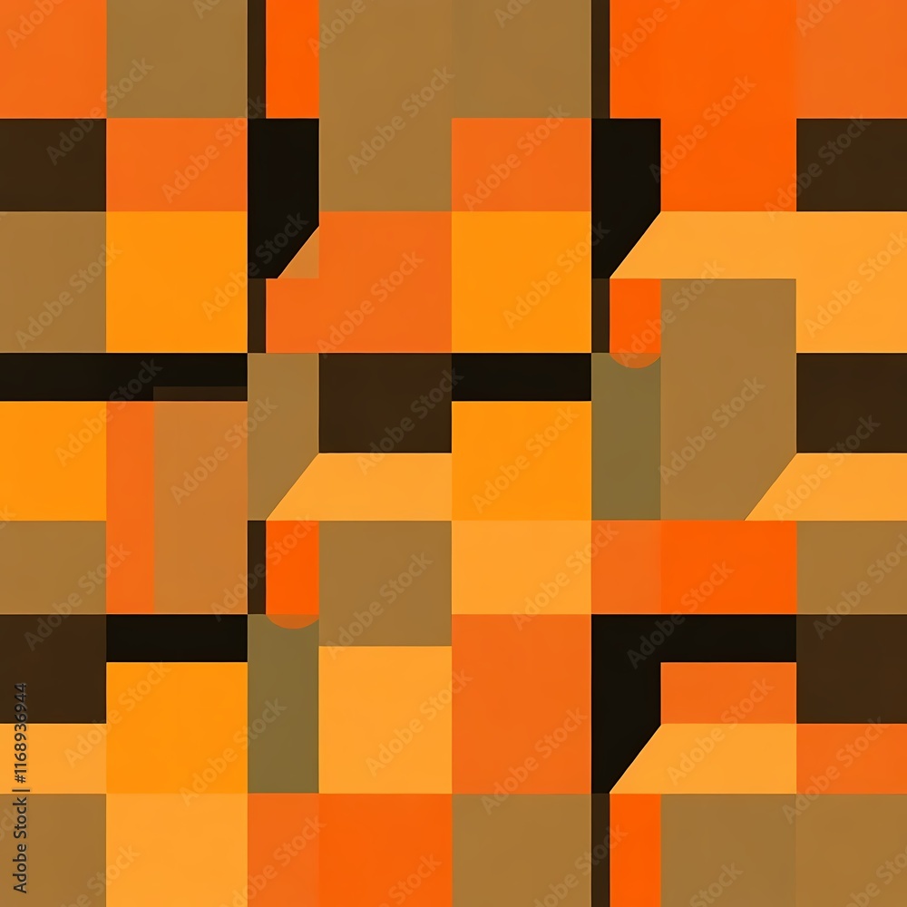 Abstract Geometric Pattern: A vibrant and playful abstract pattern featuring a blend of warm orange and brown hues, creating a dynamic and captivating visual experience. Abstract Geometric Pattern: A vibrant and playful abstract pattern featuring a blend of warm orange and brown hues, creating a dynamic and captivating visual experience.