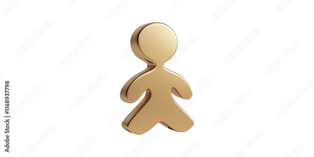 Golden Human Icon Isolated on Transparent Background Golden Human Icon Isolated on Transparent Background