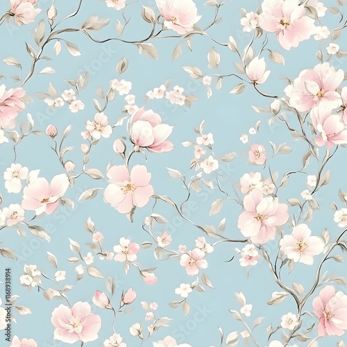 Seamless watercolor  floral pattern 