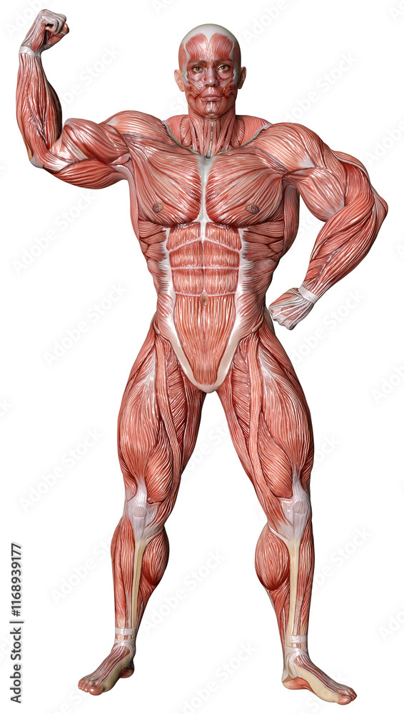 3D Rendering Male Anatomy Figure on White 3D Rendering Male Anatomy Figure on White