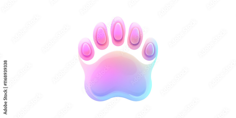 Gradient animal paw print isolated on transparent background Gradient animal paw print isolated on transparent background