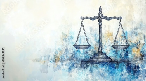 Artistic representation of balanced scales symbolizing justice