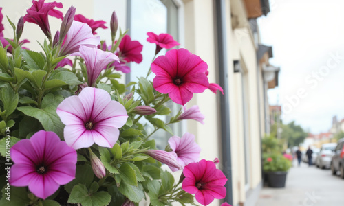 Petunia (Petunia spp.) Petunias are widely grown for their colorful, fragrant flowers in shades of pink, purple, and white. They photo