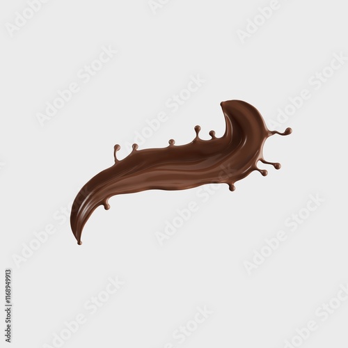 Chocolate Milk splash 3d realistic