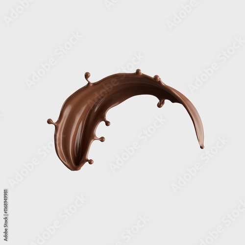 Chocolate Milk splash 3d realistic