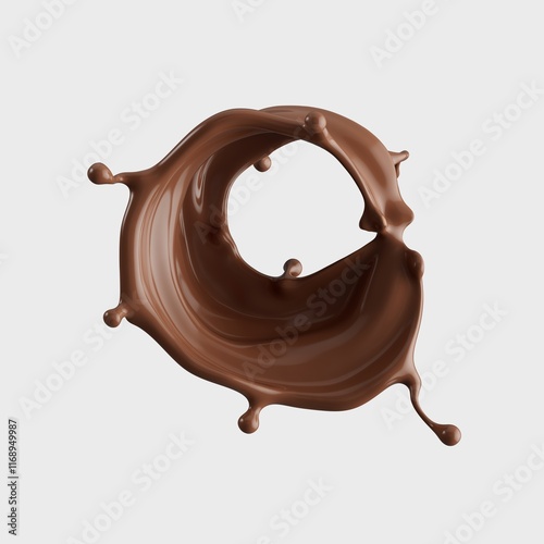 Chocolate Milk splash 3d realistic