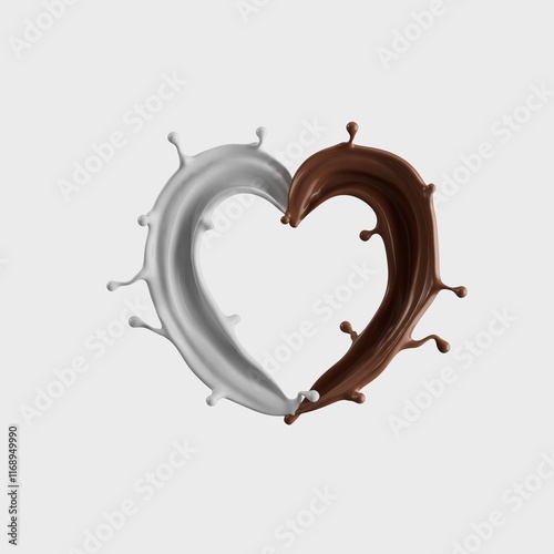 Chocolate Milk splash 3d realistic