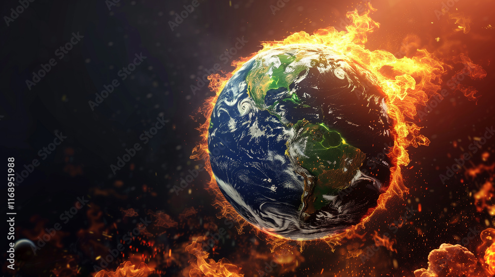 Burning Earth Depicting Climate Crisis
Burning Earth Depicting Climate Crisis