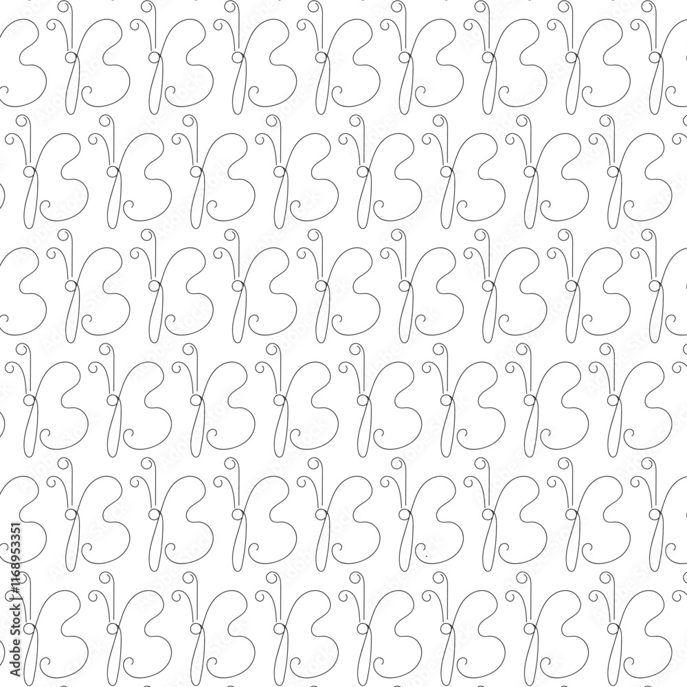 Seamless minimalist butterfly line art pattern on a white background. Perfect for wallpapers, textiles, packaging, branding, and modern design projects Seamless minimalist butterfly line art pattern on a white background. Perfect for wallpapers, textiles, packaging, branding, and modern design projects