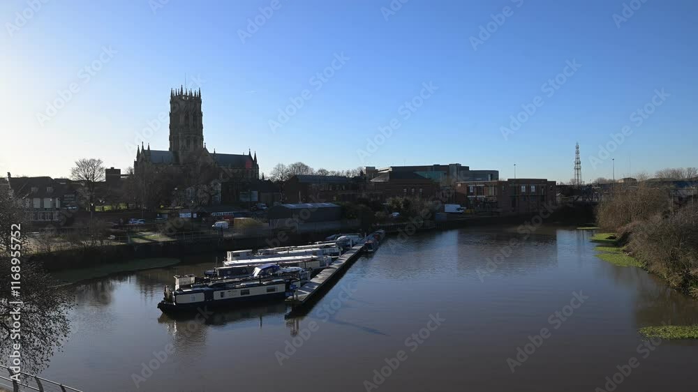 View of Doncaster from St George's Bridge. View of Doncaster from St George's Bridge.