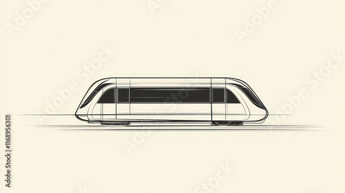 Modern train design sketch, speed motion blur, transportation concept, advertising photo