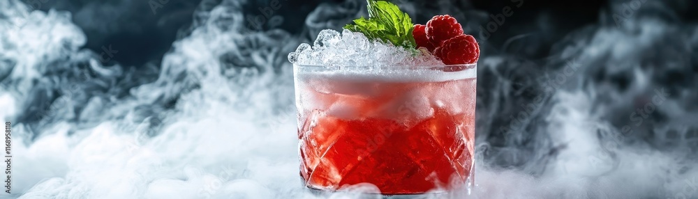 Romantic Dry Ice Cocktail with Delicate Sugar Crystal Garnish Romantic Dry Ice Cocktail with Delicate Sugar Crystal Garnish