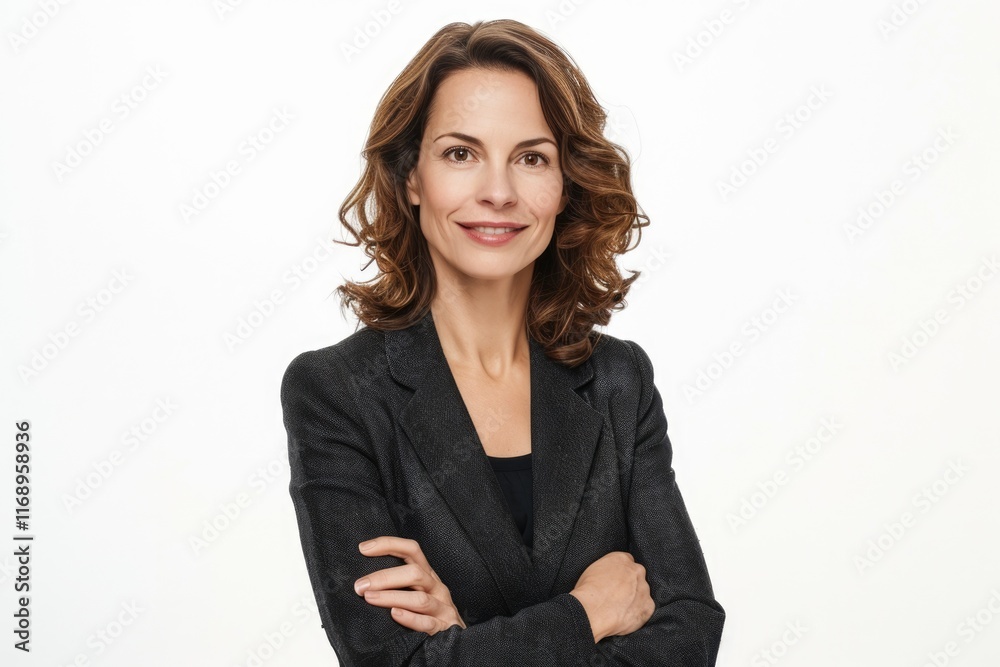 Smiling business woman isolated on white background. crossed arms Smiling business woman isolated on white background. crossed arms