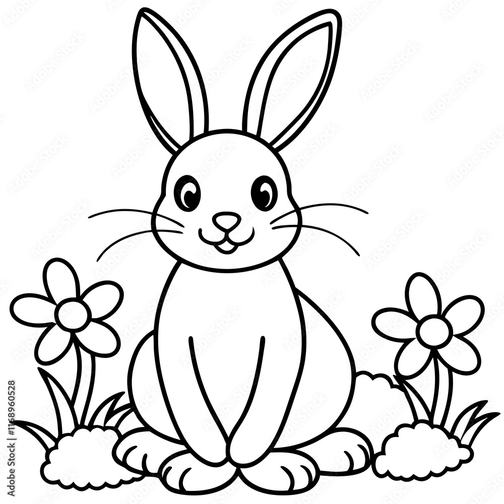 Fototapeta premium easter bunny with eggs