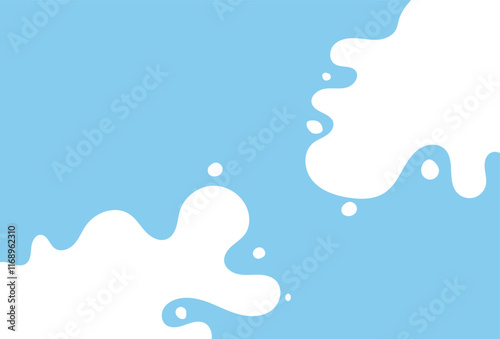 milk splatters background of Modern poster, dynamic splashes and drops. Vector illustration in a flat style of minimalism