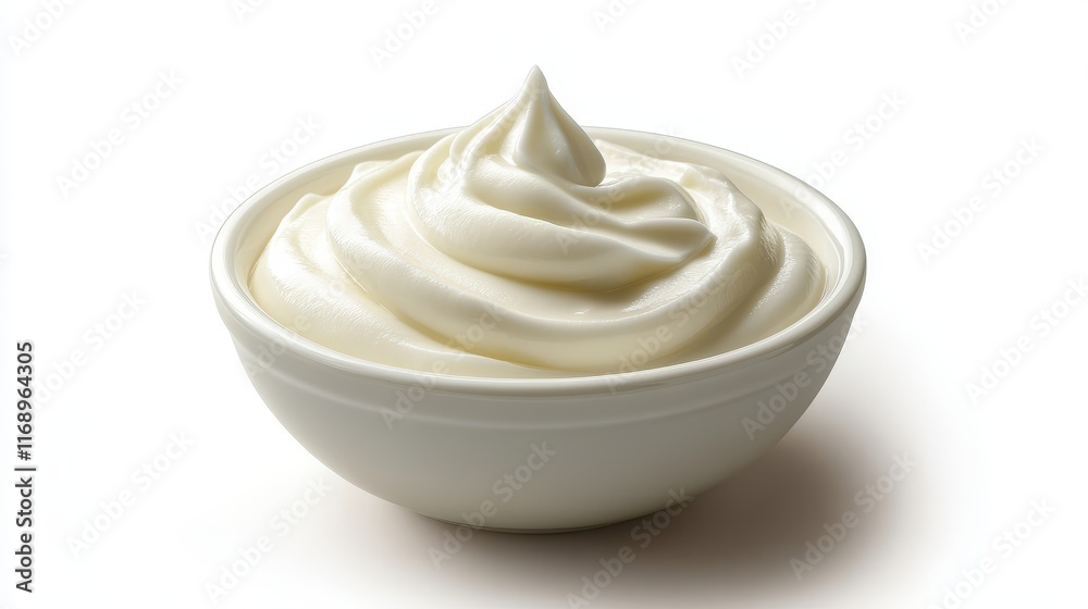 Creamy white yogurt in a bowl. Ideal for food blogs, recipes, or dairy product websites. Creamy white yogurt in a bowl. Ideal for food blogs, recipes, or dairy product websites.