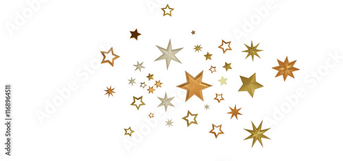 A collection of golden star...