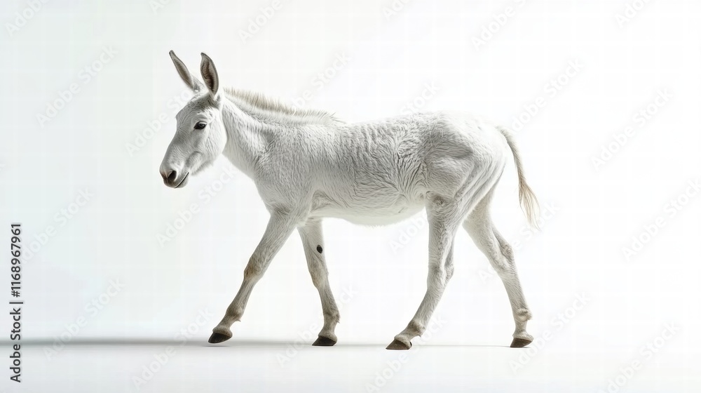 Obraz premium White Donkey Walking