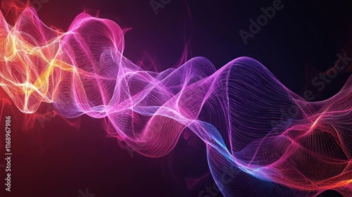 Abstract colorful wave patterns on a dark background.