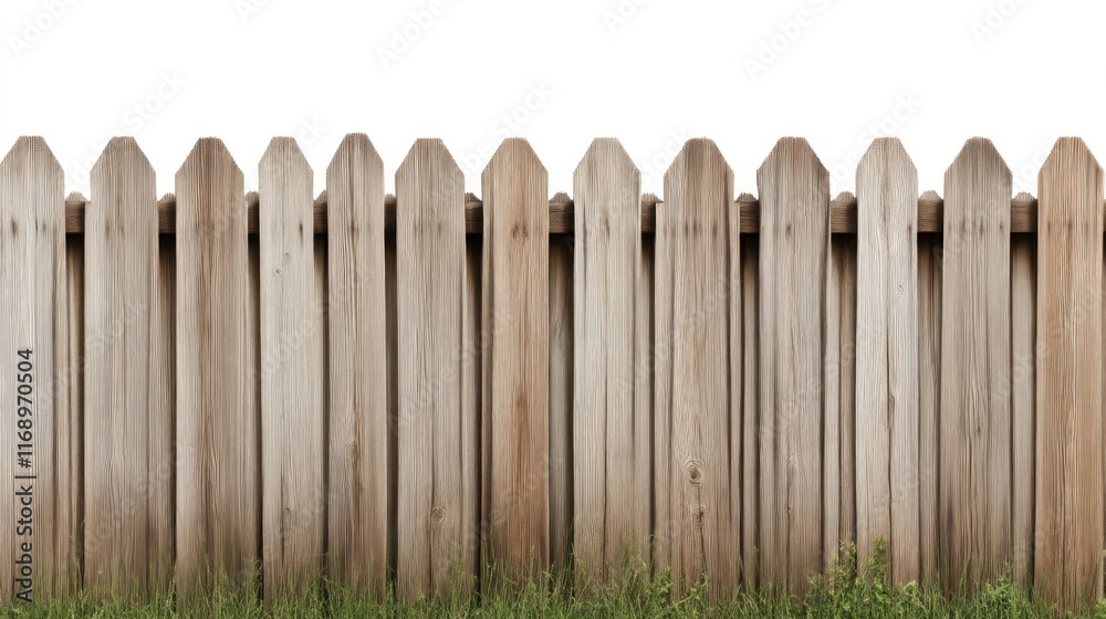 Fototapeta premium Wooden fence installation guide backyard tutorial outdoor close-up diy home improvement tips