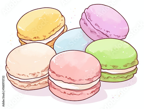 Colorful Macarons Dessert Art photo