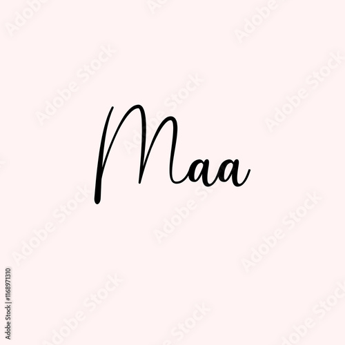 Maa Text Typography isolated on light background
