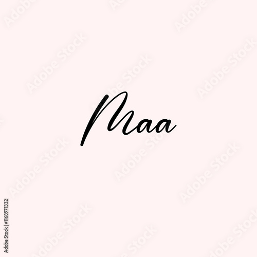 Maa Text Typography isolated on light background