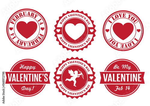 Valentine's Day Badges .vector illustration