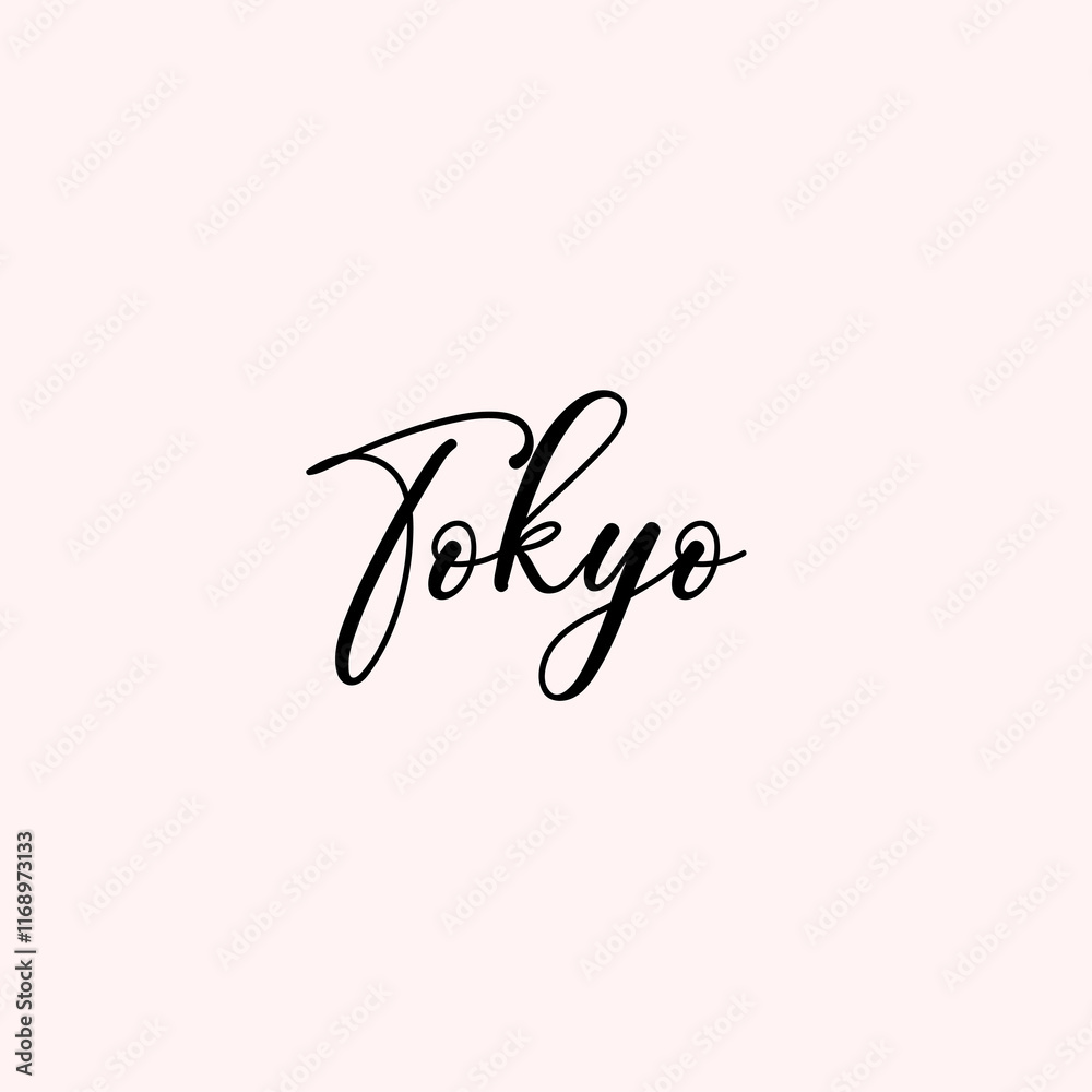 Tokyo Text Typography isolated on light background Tokyo Text Typography isolated on light background