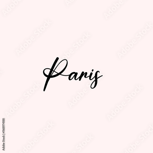 Paris Text Typography isolated on light background