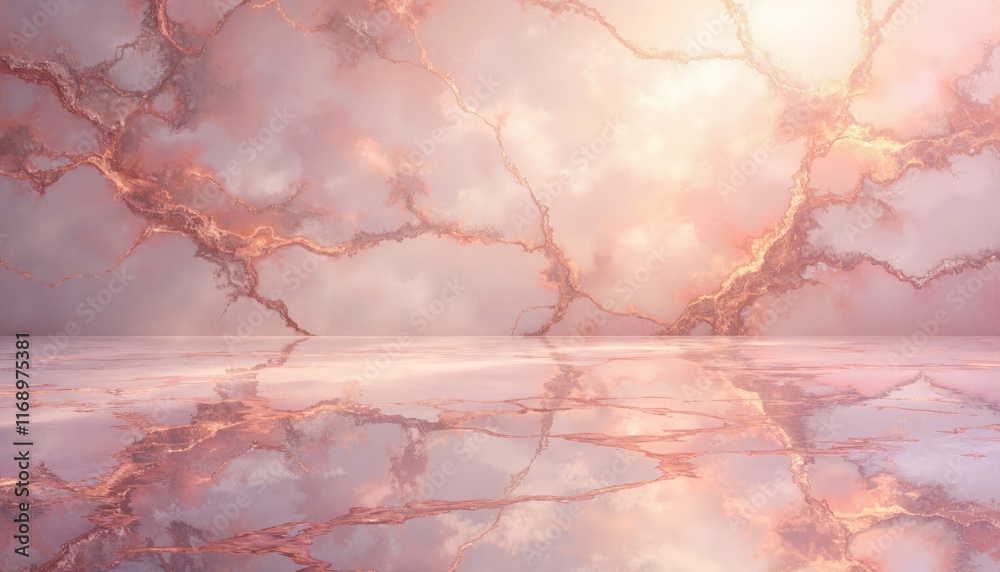 Abstract pink marble floor with glowing reflections
Abstract pink marble floor with glowing reflections