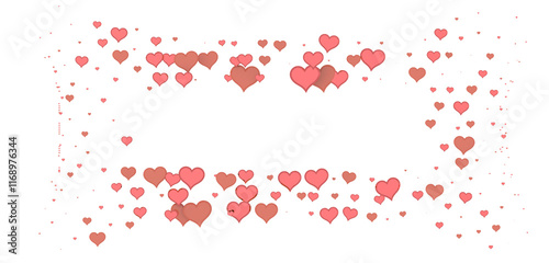 Falling love heart confetti...