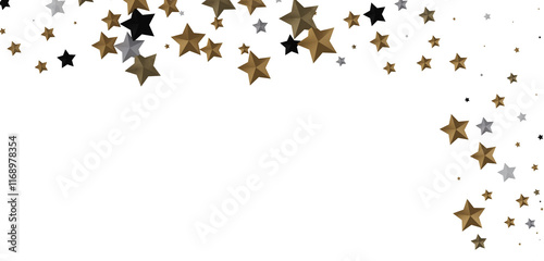 Heavenly Showers: 3D Gold Stars Rain Illustration Transcends Imagination