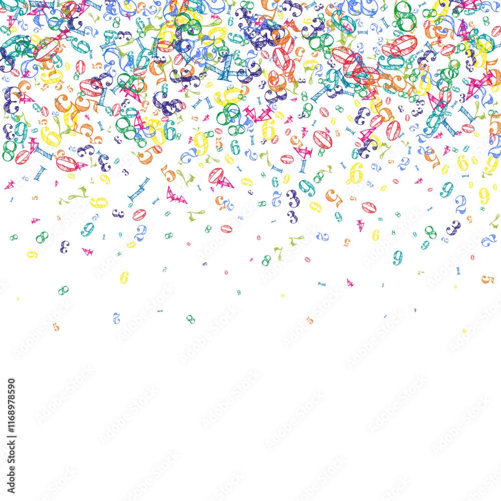 School math notebook cover. Colorful childish School math notebook cover. Colorful childish