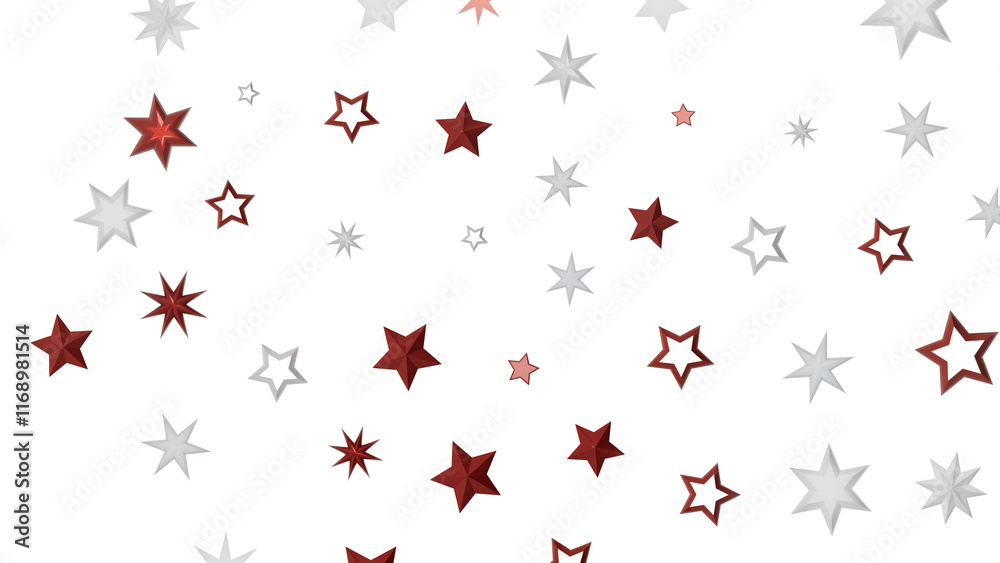 Fototapeta premium A simple yet stunning abstract design of red and white stars on a black background