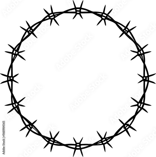 security protection wire rounded barbed fence frame silhouette vector illustration