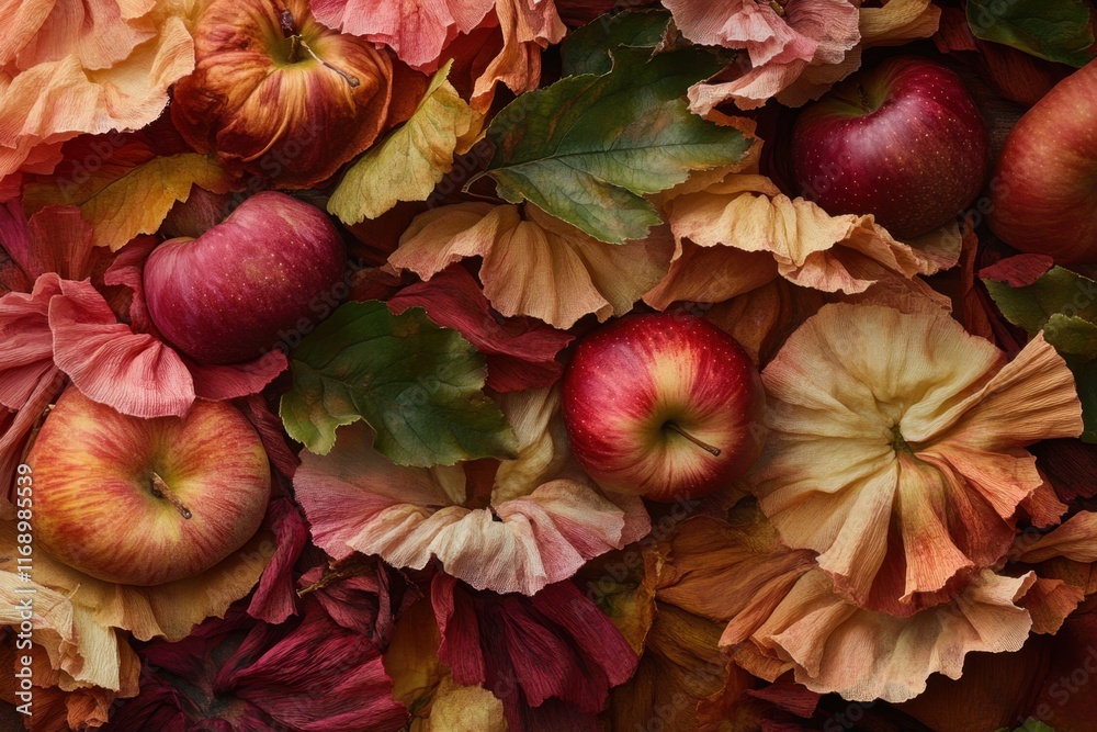 custom made wallpaper toronto digitalApples nestled amongst dried autumnal flower petals