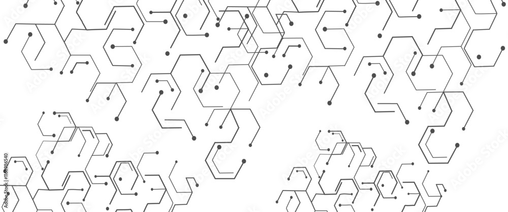 Vector abstract technology on white background, pattern design line technology simple with space for your text