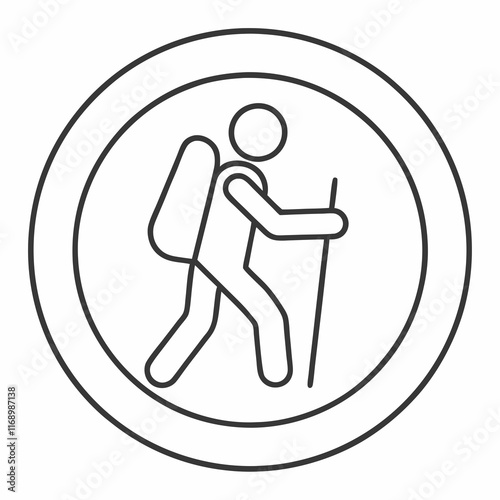 Hiking Icon Minimalist Vector Design. photo