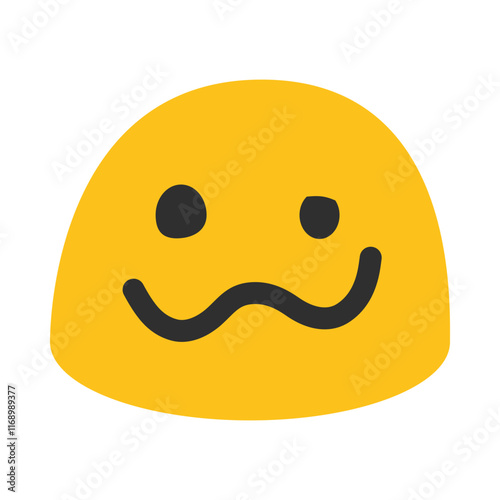 Yellow Smiley Cringe Face Clipart Illustration | Minimalist Cartoon Design Isolated on White Background