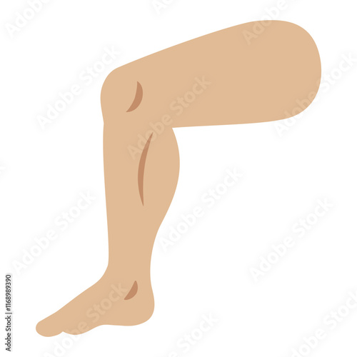 Bent Human Leg and Foot Clipart Illustration | Minimalist Stylized Design Isolated on White