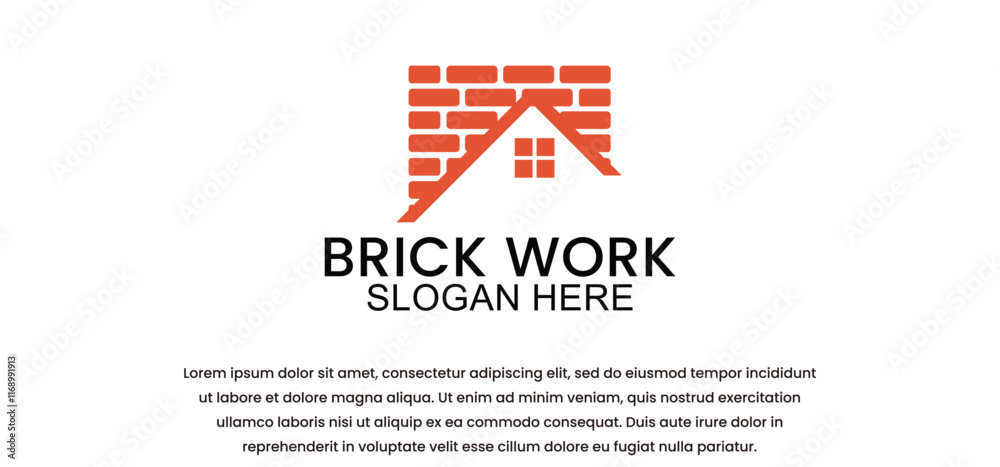 brick logo for property, symbol, icon, vector illustration of house building template. brick logo for property, symbol, icon, vector illustration of house building template.