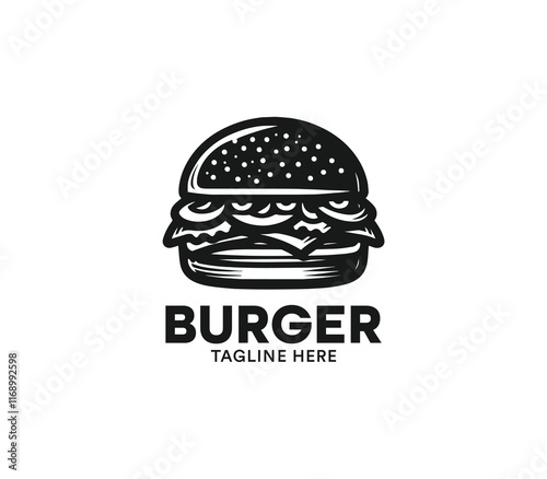 Burger logo design vector. Fast food logo. Modern burger minimal design. Burger company logo