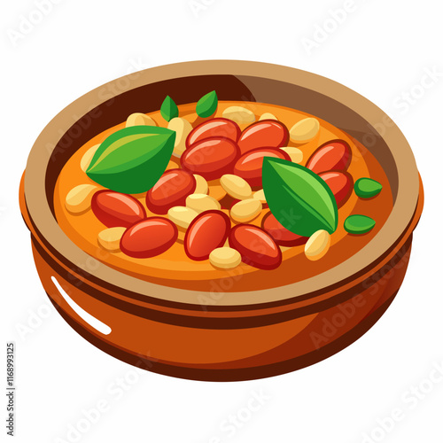 Traditional Egyptian beans dish vector illustration