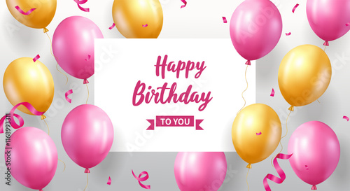 Happy Birthday Celebration Template, Anniversary Extravagant Party Balloon Poster