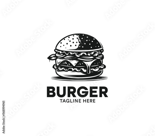 Burger logo design vector. Fast food logo. Modern burger minimal design. Burger company logo