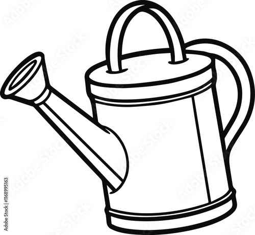 watering can outline vector illustration