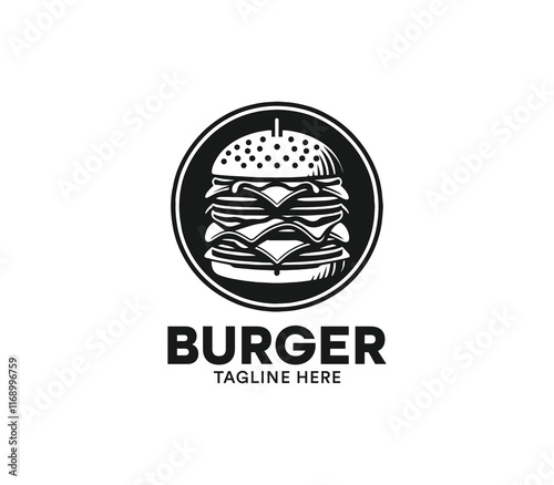 Burger logo design vector. Fast food logo. Modern burger minimal design. Burger company logo